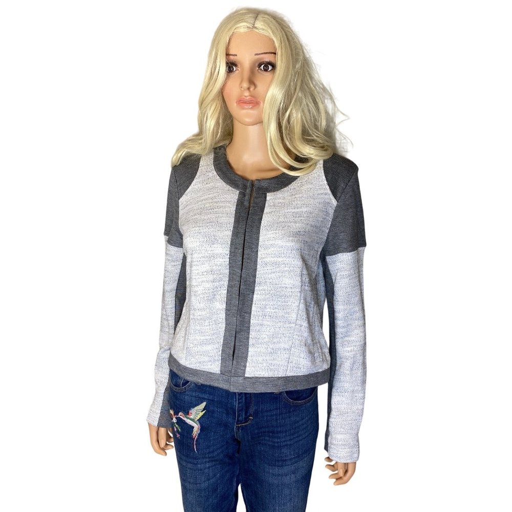 NWT CAbi Shrunken Moto Blazer Jacket M in Gunmetal Gray #211 MSRP$158 - Picture 2 of 16